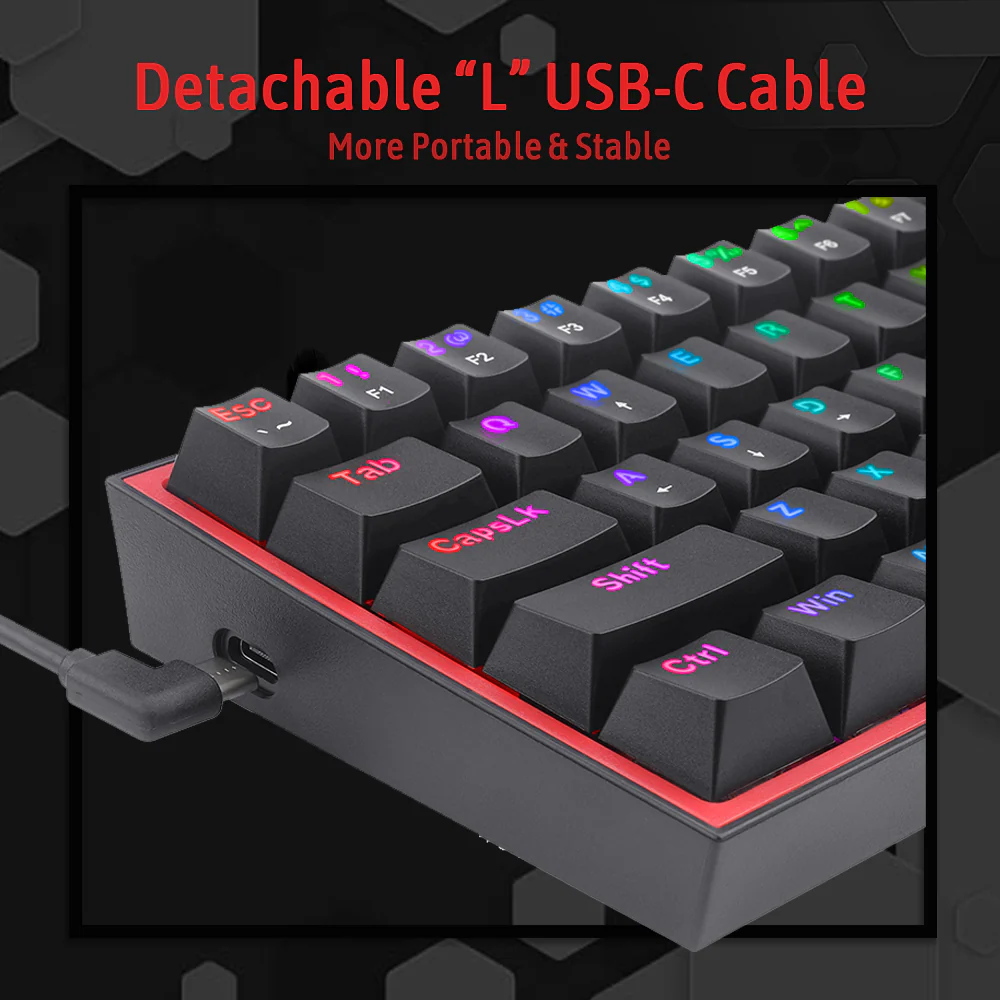 Redragon K617 Fizz 60% Mechanical Gaming Keyboard Additional View