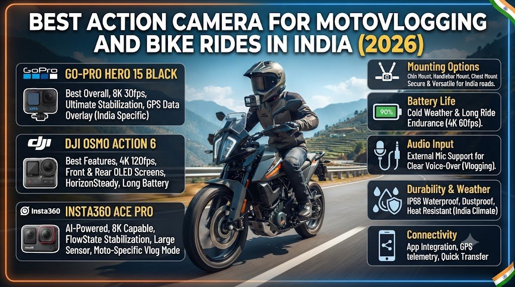 Best Action Camera for Motovlogging and Bike Rides in India (2026)
